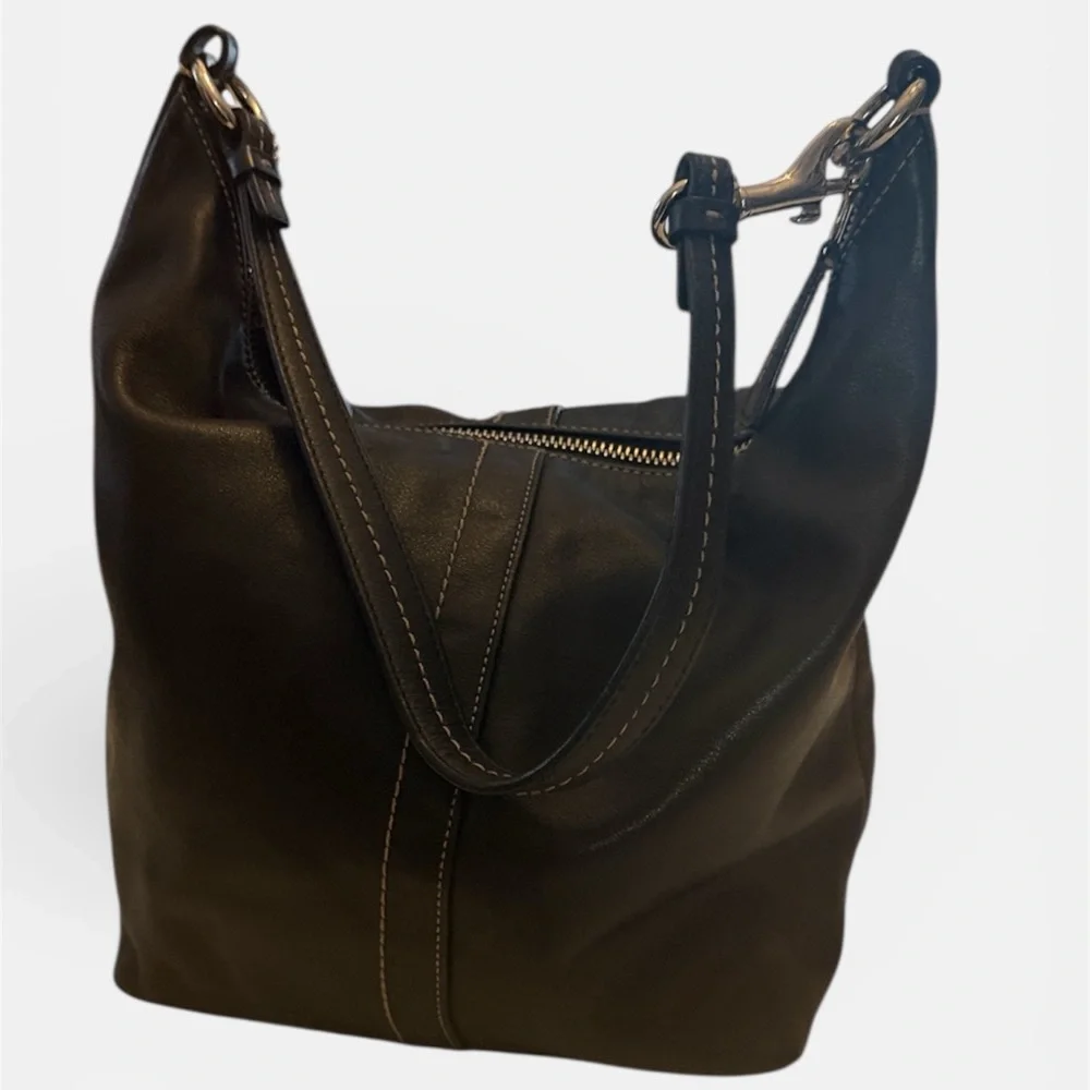 Coach Dark Brown Leather Hobo Shoulder Bag